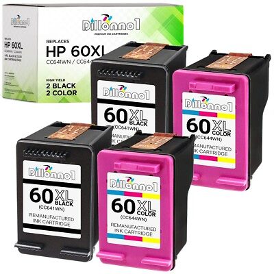 #ad 4PK For HP 60XL Ink Black amp; Color CC641WN CC644WN D2680 F4280 F4480 F2430 F4580
