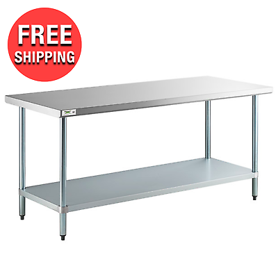 #ad Commercial Kitchen Restaurant 30quot; x 72quot; Stainless Steel Work Prep Table 18 Gauge