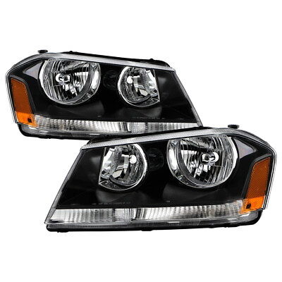 #ad For 08 14 Dodge Avenger Black Front Signal Replacement Headlight LHRH Assembly $113.99