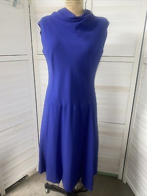#ad Vintage 50s 60 Women’s Blue Dress Sleeveless Jeunesse New York Sz Large Read Des