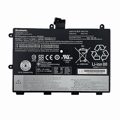 #ad Genuine 34WH 45N1751 Battery For Lenovo ThinkPad Yoga 11E Series 45N1749 45N1750