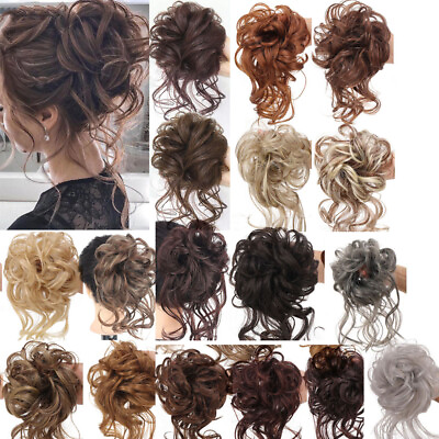 #ad Scrunchie Updo Wrap Hair Extension Real as Human Messy Bun Hair Piece for Women