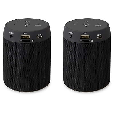 #ad Bluetooth 5.0 Wireless Speaker Set of 2 ISB2139B Black