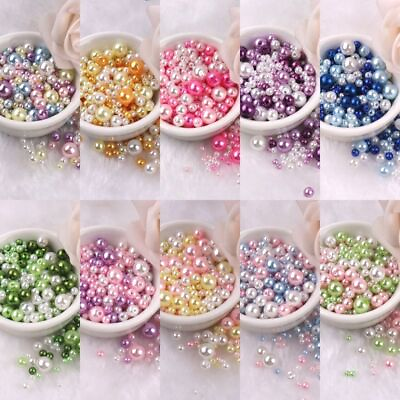 #ad Colorful Pearls Bead Round Beads With Holes DIY Bracelet Charms 3 8mm 150 200Pcs