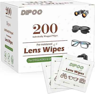 #ad 200 Count Lens Wipes for Eyeglasses Eye Glasses Cleaner Wipes Pre Moistened Ind