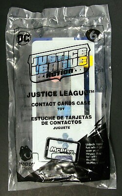 #ad 2018 Justice League Contact Cards Case #6 McDonalds Happy Meal Toy New Sealed