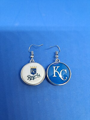 #ad MLB Kansas City Royals baseball sports dangle earrings baseball gift