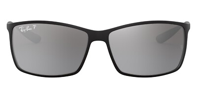 #ad Ray Ban Liteforce Men#x27;s Sunglasses Matte Black Gray Mirrored Gradient Silver