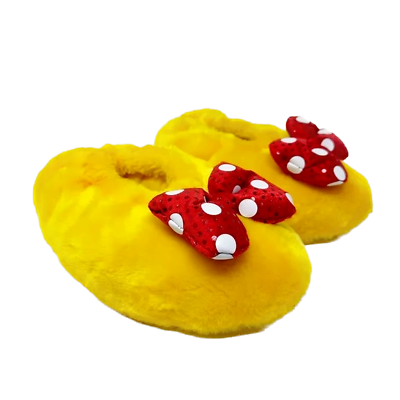 #ad Disney Parks SMALL Minnie Mouse Yellow Slippers Sequin Bow
