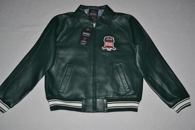 #ad AUTHENTIC Avirex Icon Leather A1 BOMBER Jacket MENS HUNTER GREEN NEW ALL SIZES