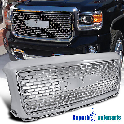 #ad Fits 2014 2015 GMC Sierra 1500 1500HD Denali ABS Grille Front Hood Grill