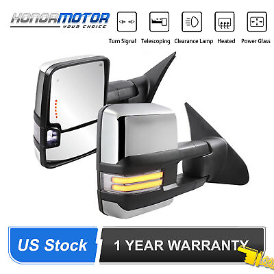 #ad 2x Power Fold Heated Tow Mirrors for 08 17 Toyota Sequoia 07 21 Tundra Brand New