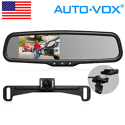 #ad AUTO VOX T2 Car Backup Camera OEM 4.3quot; Mirror Monitor Kit Rear View Night Vision