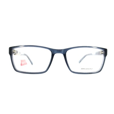 #ad MP 3006 BL Blue Gray Crystal Mens Rectangle Full Rim Eyeglasses 53 17 140 mm