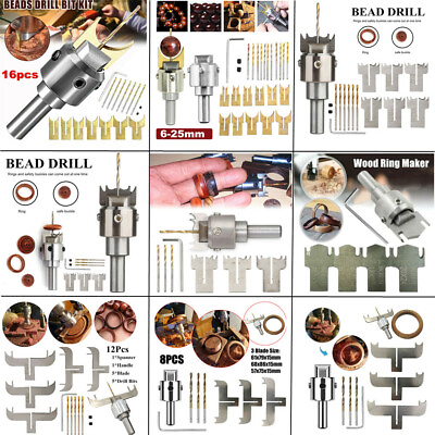 #ad Wood Ring Drill Maker Buddha Beads Drill Bit Milling Cutter Set Woodworking Tool