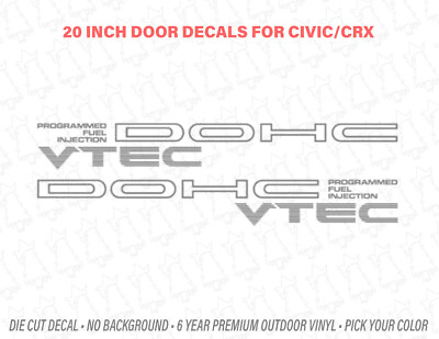 #ad JDM DOHC VTEC Programmed Fuel Injection 2 Door Decals for EG EF EK Civic CRX SiR