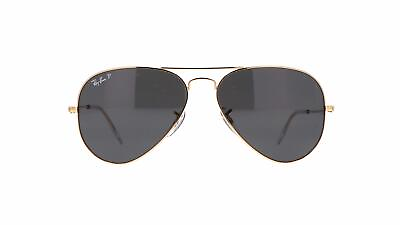 #ad Ray Ban Aviator Metal Legend Gold Black Polarized 58 mm Sunglasses RB3025 919648 $135.86