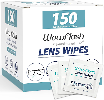 #ad 150 Count Lens Wipes for Eyeglasses Eyeglass Lens Cleaning Wipes Pre Moistened