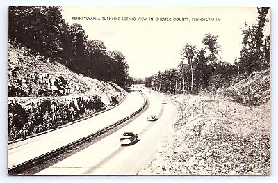#ad Postcard Pennsylvania Turnpike Scenic View Chester County Pennsylvania