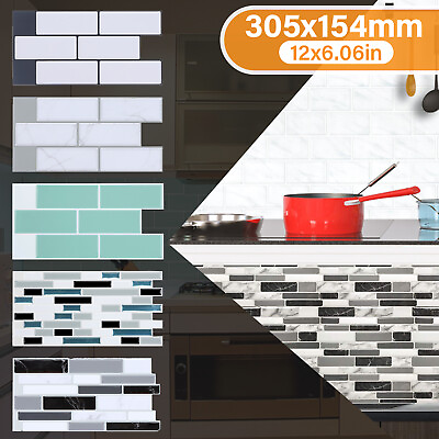 #ad 1 50 Pack Tile Sticker Self Adhesive Peel amp; Stick 3D Effect Wall Sticker Kitchen
