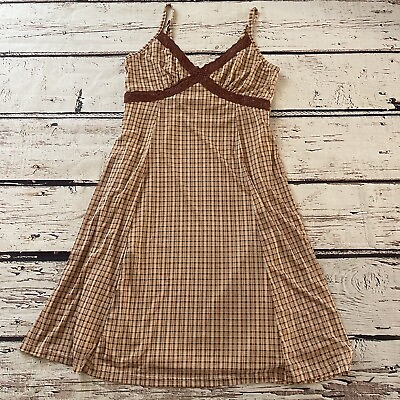 #ad Wallflower Brown Gingham Slip Dress Size Small Women’s