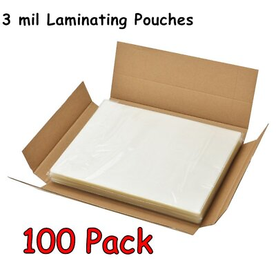 #ad 3 Mil Thermal Laminating Pouches 100 Pack 9quot; x 11.5quot; Letter Laminator Sheets
