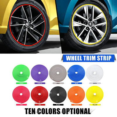 #ad 26Ft Rubber Car Wheel Hub Rim Edge Protector Ring Tire Guard Sticker Line Strip $10.72