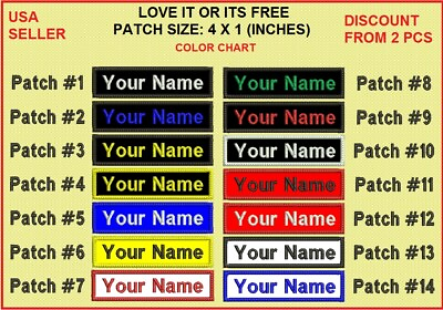 #ad quot;LOVE ITquot; 4X1 SIZE CUSTOM EMBROIDERED NAME TAG
