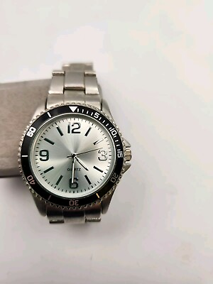 #ad Men#x27;s Silver Dial Metal Bracelet Quartz Watch. G4