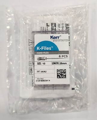 #ad *6 Pieces* Kerr Endodontics K Files Hand Files Size 10 Length 25mm 06062