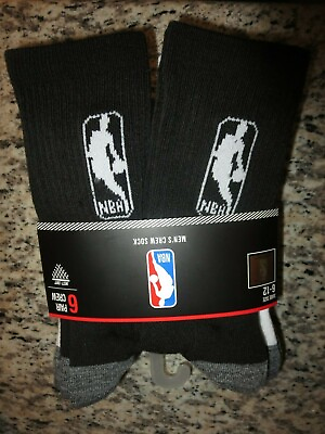 #ad NBA Logoman 6 pack Crew Socks Mens Shoe Size 6 12 NEW