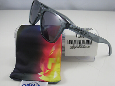 #ad Oakley FROGSKINS Limited Edition Acid Black w Grey Clear box 24 253 $195.80