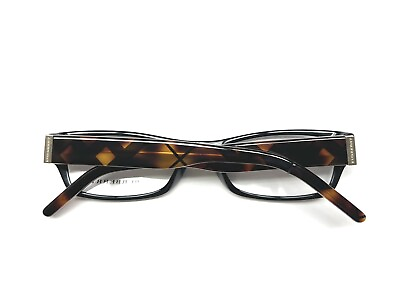 #ad Burberry B 2094 3449 Eyeglasses Glasses Black Brown Plaid 52mm Cracked Arm
