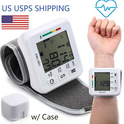 #ad LCD Digital Wrist Blood Pressure Monitor BP Cuff Gauge Automatic Machine Tester $15.99