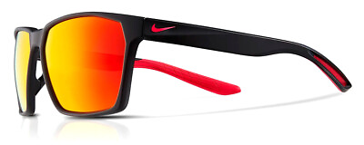 #ad NIKE Maverick P EV1097 010 Unisex Sunglasses in Black Polarized Red Mirror 59 mm