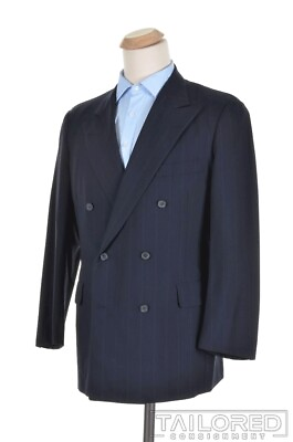 #ad PAUL STUART Blue Striped Wool Mens Blazer Sport Coat Jacket 42 R