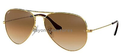 #ad Ray Ban Aviator Gold RB3025 001 33 Crystal Brown Unisex Sunglasses 58mm New $96.12