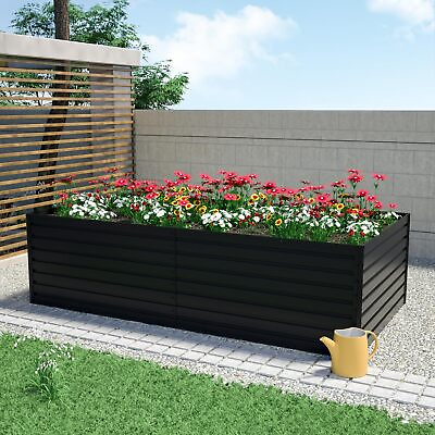 #ad 6x3x2ft Galvanized Raised Garden Bed kit Garden Planter Box Flower Vegetable