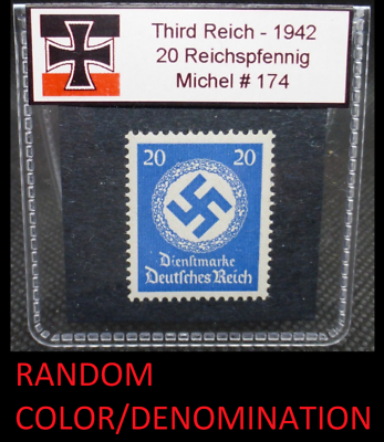 #ad Nazi Germany Swastika Stamp 1934 1944 Third Reich WW2 Reichspfennig Relic Rare