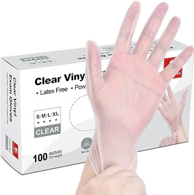 #ad Vinyl Exam Latex Free Disposable Medical Cleaning Gloves Food Safe Powder Free