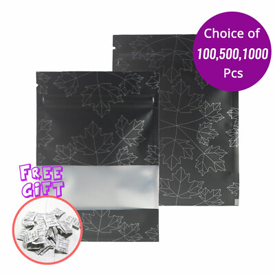 #ad 5x7in Two Face Black Matte Aluminium Mylar Flat Zip Lock Bag w Windowamp;Desiccant $115.96