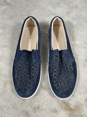 #ad Nine West Women#x27;s Navy Blue leather upper Loafer Shoe Size 10.5 M $25.00