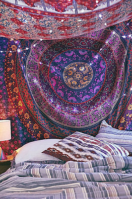 #ad WALL DECOR HIPPIE TAPESTRIES BOHEMIAN MANDALA TAPESTRY WALL HANGING INDIAN THROW