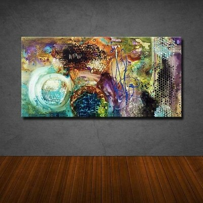 #ad LMOP043L purple mix abstract modern 100% hand painted art oil painting on canvas