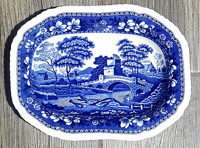 #ad Spode Tower Blue Older Gadroon Square Oval Vegetable Bowl Your Choice
