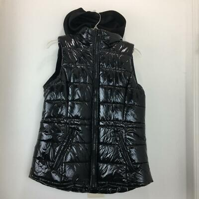 #ad NEW Michael Kors Womens Black Full Zip Hooded Puffer Vest M A420959T47 NWT