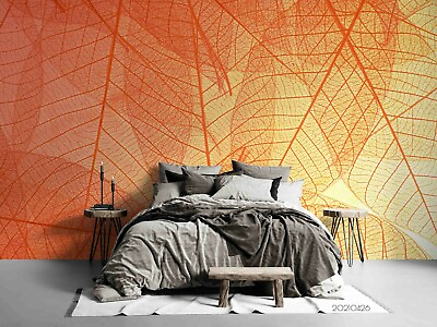 #ad 3D Leaf Texture Yellow Pattern Wall Murals Wallpaper Murals Wall Sticker Wall 41