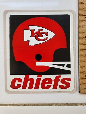 #ad NFL KANSAS CITY CHIEFS Vintage 1970s 2 Bar Helmet Logo Football Sticker Decal