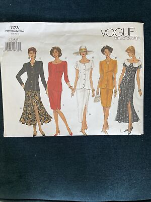 #ad Vintage Vogue 1173 NEW Princess Seam Top amp; Front Slit Skirt Size 12 16