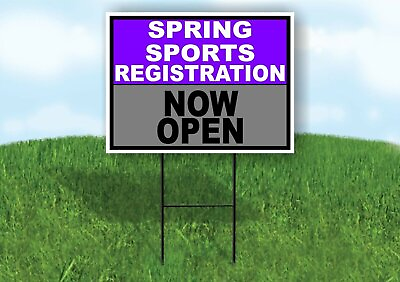 #ad SPORTS REGISTRATION PURPLE GRAY SPRING Yard Sign with Stand LAWN SIGN